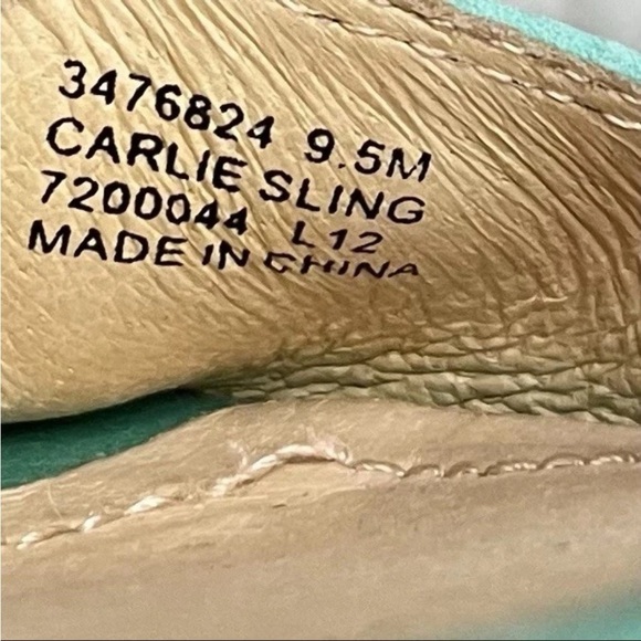 Frye Carlie Sling Platform Wedge Sandals Sz 9.5M Teal Mint Green Chic Prep EUC - Picture 9 of 14